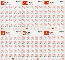 Lithuania. National flags. Set of 6 sheetlets of 25 stamps in each