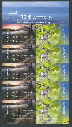 Finland. Visiting card from Finland. Sheetlet of 2 strips of 2 stamps