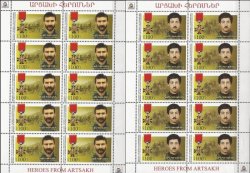 Nagorno-Karabakh. Heroes of Nagorno-Karabakh. Set of 2 sheets of 10 stamps