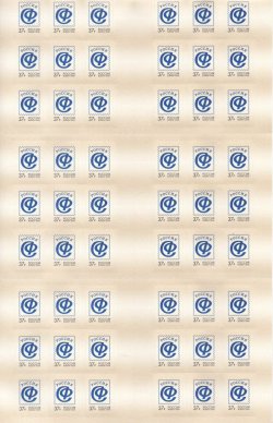 Russia.50th anniversary of the Union of Philatelists of Russia. Sheet of 54 self-adhesive stamps