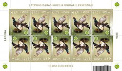 Latvia 2016 National Museum of Natural History. Black grouse (Lyrurus tetrix) Sheetlet of 10 stamps MNH