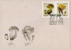 Lithuania. Rare species of mushrooms: Boletus Gomfus clubbed and rooting. FDC