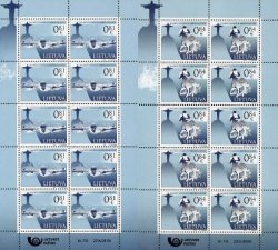Lithuania 2016 XXXI Olympic Games in Rio de Janeiro. Set of 2 sheets with 10 stamps in each