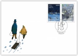 Lithuania 2016 Petras Ryapshis - Lithuanian painter Merry Christmas! Happy New Year! FDC