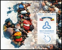 Estonia. Joint issue Baltic countries. 25th anniversary of the Baltic Assembly. Souvenir sheet of 1 stamp