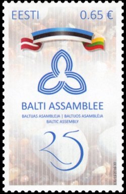 Estonia. Joint issue Baltic countries. 25th anniversary of the Baltic Assembly. Stamp