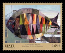 Estonia. From the collection of the Estonian Art Museum. Valvil Yanov, Estonian artist. Stamp