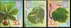 Ukraine. Definitives VIII. Re-run in 2012. Chestnut, linden and aspen. Microtext "2016". Set of 3 stamps