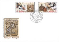 Belorussia. 26th meeting of the Coordinating Council of Prosecutors General of the CIS member states. Sheet of 6 stampsJoint release of the Republic of Belarus and the Republic of Moldova. Folk crafts. Artistic processing of wood. FDC