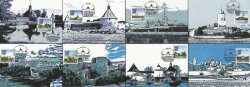 Russia 2017 Definitives Castles and fortress of Russia 2nd issue Peterspost set of 8 maxicards