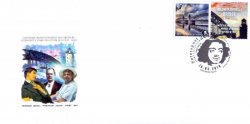 Finland. Peterspost. Europa 2018. Bridges. Bolsheohtinsky bridge (St.Petersburg, Russia). FDC with stamp and label