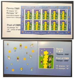 Russian occupation of Moldova 2000 Transnistria Europa 2000 joint-issue booklet with 10 cancelled stamps