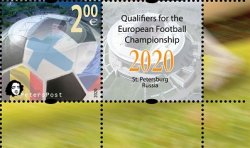 Finland 2020 Qualifiers for the European foolball championship 2020 (St.Petersburg, Russia) Peterspost stamp with label