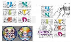 Tajikistan 2020 Fight against COVID-2019 global outbreak joint issue of many states, full set of 12 stamps, special sheetlet and 2 block's imperforated MNH