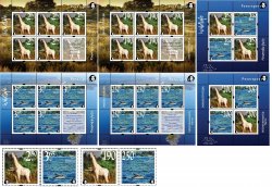 Russia and Finland. Peterspost. Fauna. Wild life. "Memorable facts", White giraffe and Bottlenose dolphin, full set of issue (4 stamps, 2 block's and 4 sheetlets)