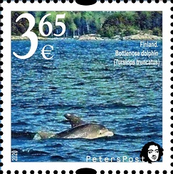 Finland. Peterspost. Fauna. Wild life. "Memorable facts", Bottlenose dolphin (Finnish gulf, Baltic sea), stamp