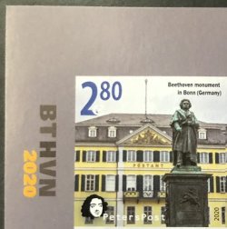 Finland 2020 BTHVN 250 anniversary monument in Bonn (Germany) Peterspost imperforated stamp (rare) mint