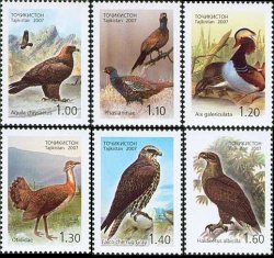 Tajikistan 2007 Birds of Asia set of 6 perforated stamps MNH