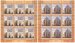 Lithuania Litauen Lituanie 2011 UNESCO Old Vilnus architecture churches set of 2 sheetlets MNH