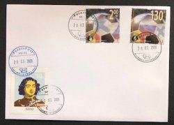 Finland and Russia. 2020. Peterspost. Qualifiers for the European foolball championship 2020 (St.Petersburg, Russia), jiont issue FDC with both stamps and cancellations