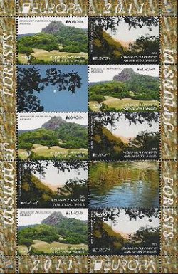 Mountain Karabakh Artsakh Armenia 2011 Europa CEPT Forests sheetlet of 4 sets with special labels MNH