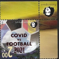 Finland 2021 Peterspost Qualifiers for the UEFA championship St.Petersburg Russia INVERT overprint COVID vs FOOTBALL stamp