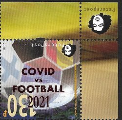Russia 2021 Peterspost Qualifiers for the UEFA championship St.Petersburg Russia INVERT overprint COVID vs FOOTBALL stamp
