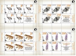 Russia and Finland 2021 Europa Endangered Wildlife set of 4 sheetlets of Peterspost issue 5 stamps and label in each sheetlet