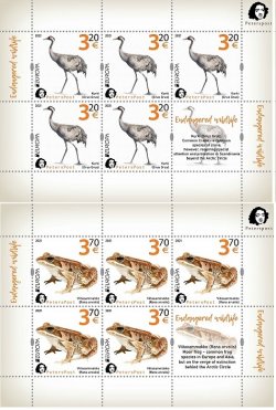 Finland 2021 Europa CEPT Endangered Wildlife Bird Frog Peterspost set of 2 sheetlets with labels MNH