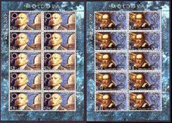 Moldova Moldavia 2009 Europa Astronomy Galileo Donici perforated set of 2 sheetlets MNH
