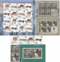 Russia 2021 WWF 60 ann Panda in London Zoo Prince Bernhard Lippe-Biesterfeld Peterspost Full set of 6 stamps block and 3 sheetlets MNH