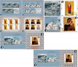 Russia and Finland 2021 Merry Christmas Valaam monastery Cathedrals and icons Petersposts joint issue full set of stamps blocks and sheetlets