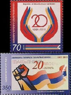 Mountain Karabakh Artsakh 2011 20th anniversary of Independence set of 2 stamps mint