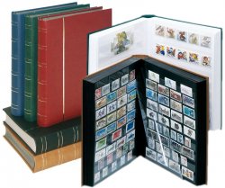 Lindner Stockbook of the highest quality Elegant Nubuk, 60 black pages,