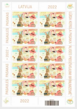 Latvia Lettland 2022 Fairy Tales of the World Alice in Wonderland sheetlet of 10 stamps mint