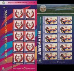 Mountain Karabakh Artsakh 2011 20th anniversary of Independence set of 2 sheetlets of 10 stamps each mint