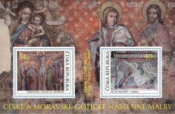Czech Republic 2022 Art on Stamps Czech Gothic Mural Paintings mint souvenir sheet