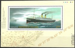 Canada 2014 Empress of Ireland shipwreck block mint