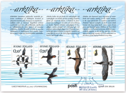 Finland 2017 Arctica migration birds Set of 4 stamps in block MNH
