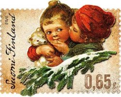 Finland 2013 vintage christmas "christmas hugs" stamp mint