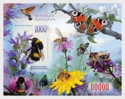 Hungary 2021 Pollinating Insects imperforated numbered limited edition block mint