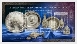 Hungary Hongrie Ungarn 2014 Repatriation of the Sevso Treasure Block of 3 stamps MNH