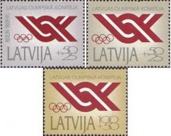 Latvia Lettland Lettonie 1992 Olympic Games National Olympic Commitee restoration set of 3 stamps MNH