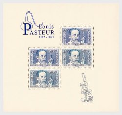 France 2022 Louis Pasteur Special issue for Philex Sheetlet of 4 stamps