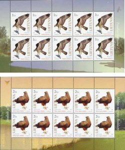 Lithuania Litauen Lituanie 2000 Nature Rare birds of prey from the Red book set of 2 sheetlets mint