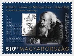 Hungary 2019 150th of Dmitri Mendeleev Created the Periodic Table of Elements Stamp mint