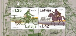Latvia Lettland Lettonie 2020 Europa CEPT Postal history numbered limited edition block MNH