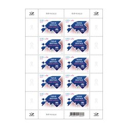 Estonia 2022 A stamp for charity The Estonian Cancer Society Sheetlet of 10 stamps