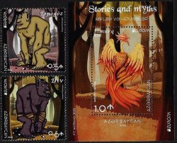 Azerbaijan Aserbaidschan Azerbaïdjan 2022 Europa CEPT National stories and legends set and block MNH