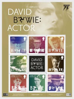 Isle of Man Great Britain 2022 Europa CEPT Legends David Bowie Actor set of 8 stamps and label in sheetlet